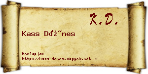Kass Dénes névjegykártya